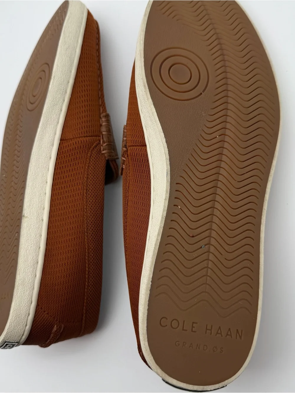 Cole Haan Men’s Nantucket Knit Loafers Boat Shoes Burnt Orange 12